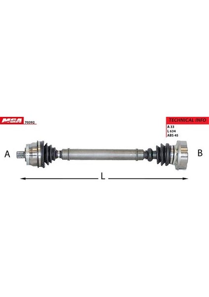 70392 Aks Komple Sağ Volkswagen Passat-A4 1.8 1.8t 8D0407272AQ