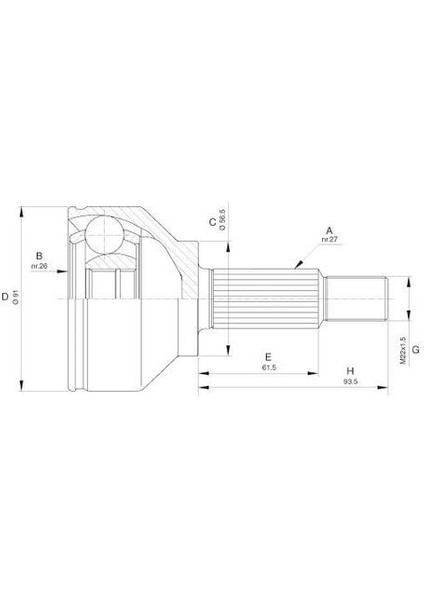 KRL1549ECF Aks Kafası Trafic Iı 01-1.9dcı Vivaro 01-14 Prımaster Diş