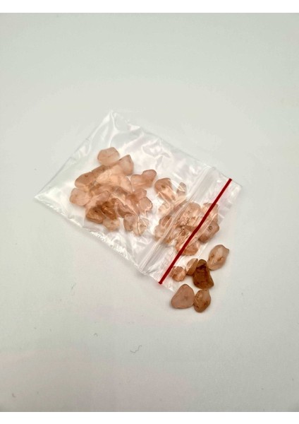 Pembe Kuvars Kırık Doğal Taş - 10 gr Delikli Doğal Taş