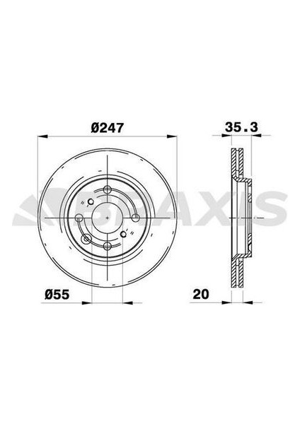 AE0023 Ön Fren Disk Aynası P107 C1 1.0 1.4hdı Toyota Aygo (06 05) Hava Soğutmalı 4249.94