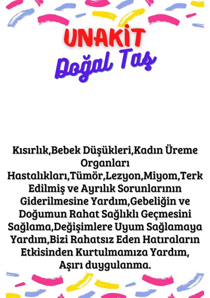 Sertifikalı Tüp Şişelerde Kırık Doğal Taşlar (Unakit Taşı Delikli) 4 x 2 cm Büyük Boy modelleri