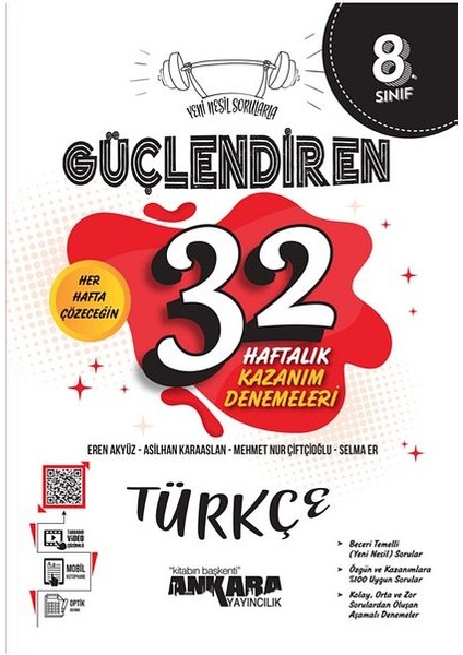 8. Sınıf Güçlendiren 32 Haftalık Türkçe Kazanım Denemeleri