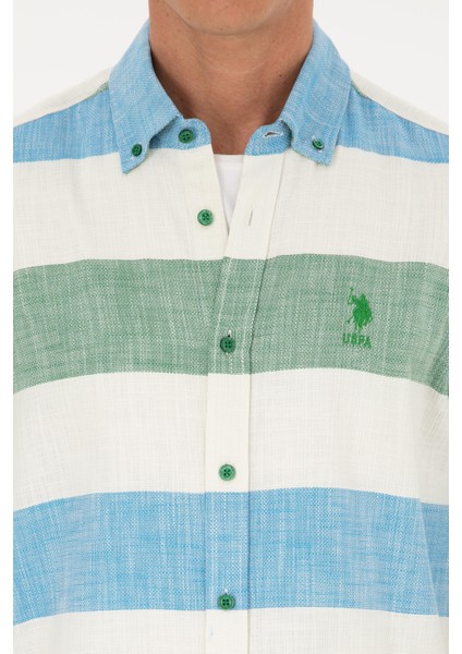 Erkek Yeşil Gömlek Desenli 50283348-VR054