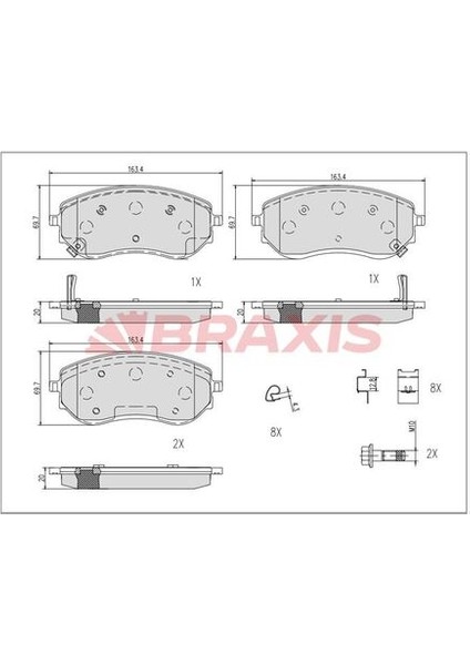 AB0621 Fren Balatası Ön X-Class 470 17- A4704205300