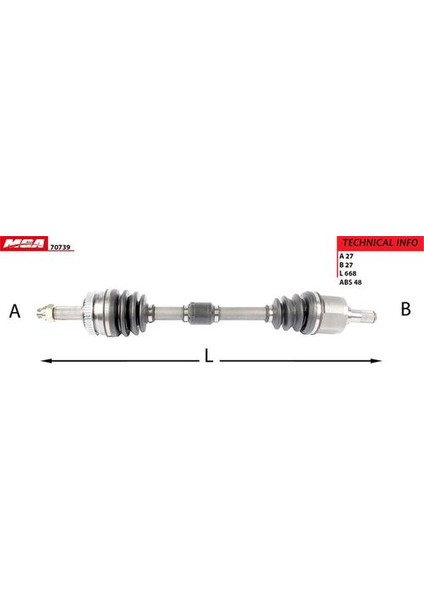 70739 Aks Komple Sol Abs'li Hyundai Tucson 04-10 4x2 Otomatik