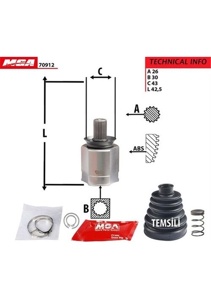 70912 Aks Kafası Iç Sol Renault Megane Iı Otm
