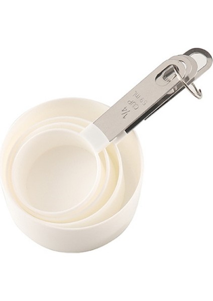 Ölçme Kabı Beyaz Stil 4 Adetset Çay Kahve Ölçme Kaşığı Mutfak Pişirme Aksesuarları Yeni Dayanıklı Paslanmaz Çelik Ölçme Fincan Ölçme Alet Takımı (Yurt Dışından)