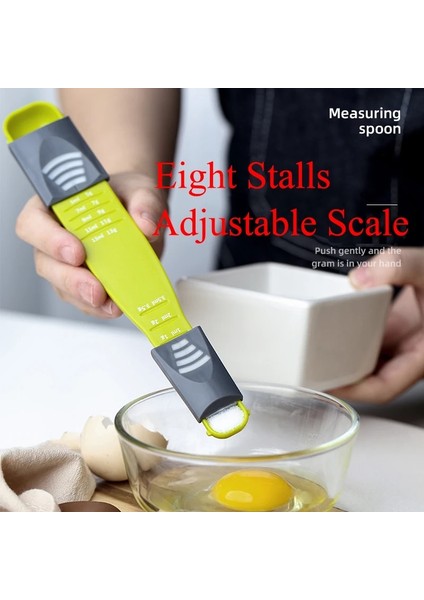 Beyaz 1 Takım Stili Sekiz Tezgah Ayarlanabilir Ölçek Ölçme Kaşığı Çay Kahve Ölçme Gram Kaşık Süt Tozu Pişirme Araçları Fırında Mutfak Aksesuarları (Yurt Dışından) fiyatları