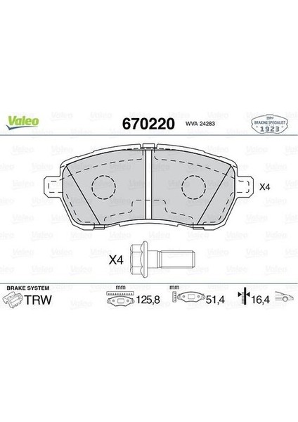 670220 Ön Fren Balatası Materia 2006-SIRION 2005-MAZDA 2 2008-FIESTA Vı 2008- ME8V5J2K021AB