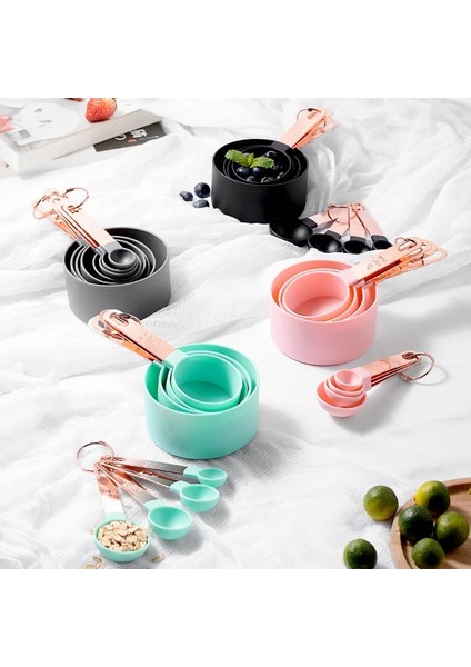 Gri Set Stili 4 Adetset Gül Altın Ölçme Kaşığı Seti Ölçekli Dayanıklı Paslanmaz Çelik Saplı Ölçme Bardakları Pişirme Için Ölçme Aletleri Seti (Yurt Dışından) fırsatları