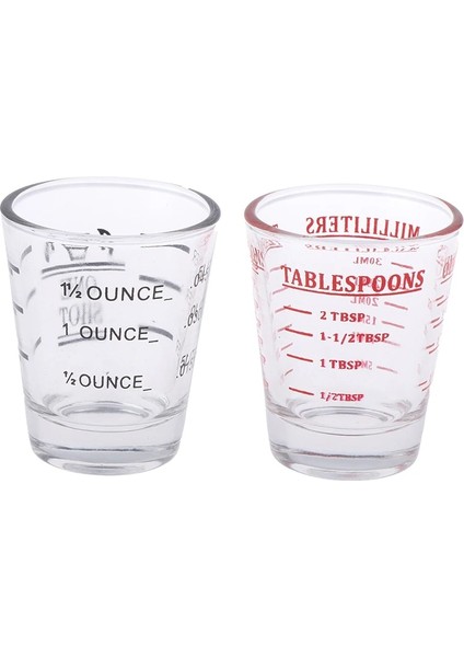 Kırmızı Stil 45ML Kalınlaşmış Mezun Cam Oz Ons Bardak Ölçme Fincan Shot Gözlük Mutfak Ev Ölçü Malzemeleri Drog (Yurt Dışından) fırsatları