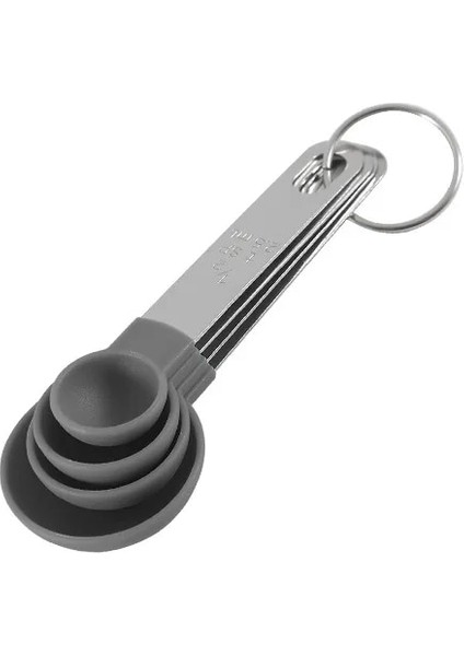 Gri Kaşık Stili Ölçme Fincan ve Kaşık Çok Amaçlı Kaşık Bardak Ölçme Aracı Pişirme Aksesuarları Paslanmaz Çelik Saplı Mutfak Aleti (Yurt Dışından)