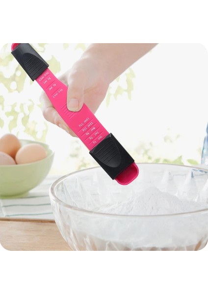 Kırmızı Stil Mutfak Kaşığı Çok Ölçekli Ayarlanabilir Ölçme Plastik Kaşık Çift Uçlu Kaymaz Çay Kaşığı Kahve Şeker Pişirme Pişirme Aracı (Yurt Dışından) fiyatları
