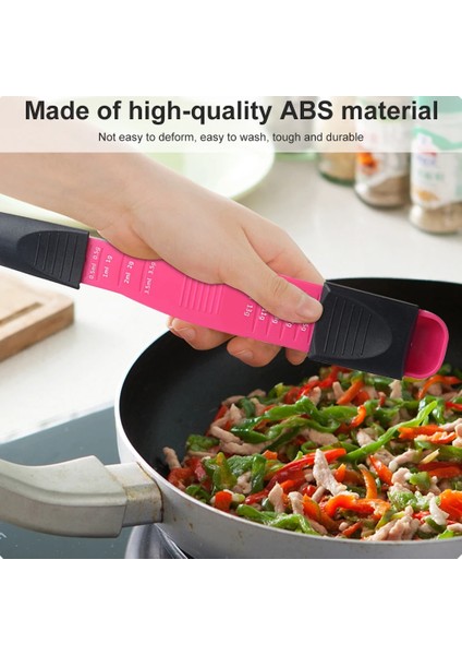 Kırmızı Stil Mutfak Kaşığı Çok Ölçekli Ayarlanabilir Ölçme Plastik Kaşık Çift Uçlu Kaymaz Çay Kaşığı Kahve Şeker Pişirme Pişirme Aracı (Yurt Dışından) modelleri