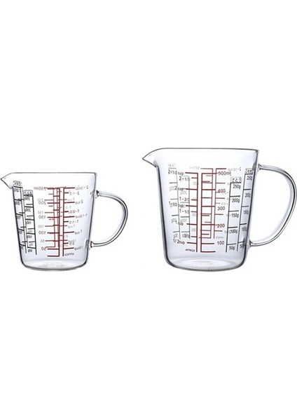 Şeffaf Renk Stili 2 Paket Cam Ölçme Fincan Süt Sürahisi Isıya Dayanıklı Cam Bardak Ölçü Sürahi Kreması Tartı Fincan Çay Kahve Mikrodalga Güvenli (Yurt Dışından)