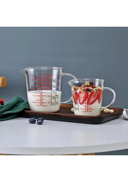 Şeffaf Renk Stili 2 Paket Cam Ölçme Fincan Süt Sürahisi Isıya Dayanıklı Cam Bardak Ölçü Sürahi Kreması Tartı Fincan Çay Kahve Mikrodalga Güvenli (Yurt Dışından) fiyatları