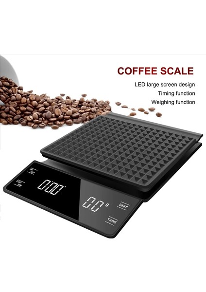 Gümüş Tarzı 3kg Zamanlayıcılı Mutfak Terazileri Hassas Elektronik Terazi Kahve Tartısı Akıllı Dijital Denge Tartı Cafe Ev Yemekleri Pişirme Terazisi (Yurt Dışından) fiyatları