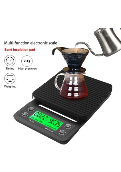 J-50KG Stili LED Ekran Dijital Kahve Tartı, 0.kg Zamanlayıcı Paslanmaz Çelik, Mutfak Terazisi, Pişirme Terazisi, Mutfak Aleti. (Yurt Dışından) fırsatları