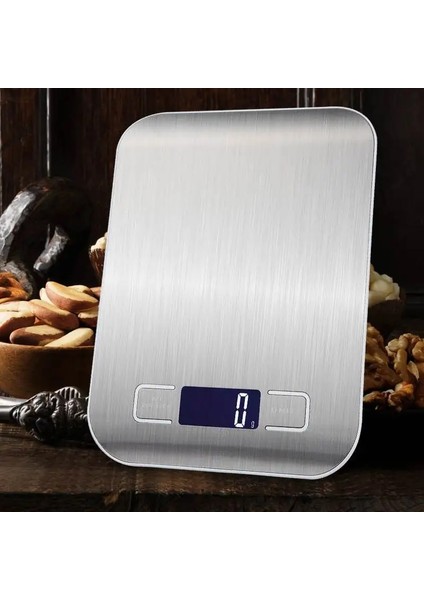 Gümüş Tarzı 5000G USB Yok 5kgkg Elektronik USB Şarj Mutfak Terazisi Dijital Gıda Ölçeği Paslanmaz Çelik Tartı Ölçeği LCD Ölçme Araçları Ev (Yurt Dışından)