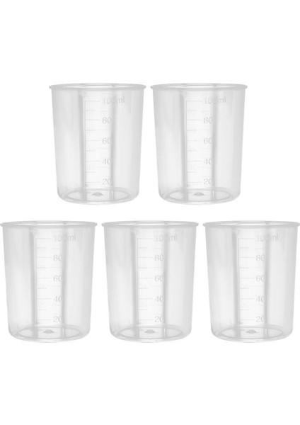 5 Adet Tarzı 100ML 100ML Plastik Mezun Ölçme Fincan Sıvı Konteyner Epoksi Reçine Silikon Yapma Aracı Şeffaf Karıştırma Fincan Dıy Karıştırma Aracı (Yurt Dışından)