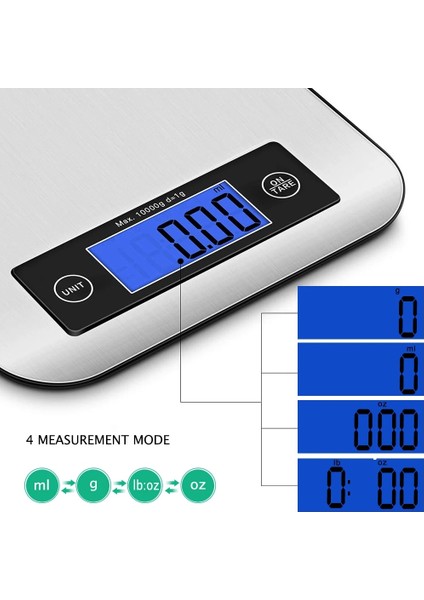 Mavi LCD Stili 10KG Aırmsen 22LBKG Elektronik Mutfak Terazisi Dijital Gıda Ölçeği Paslanmaz Çelik Ev Tartı Ölçeği LCD Ölçme Araçları (Yurt Dışından) modelleri
