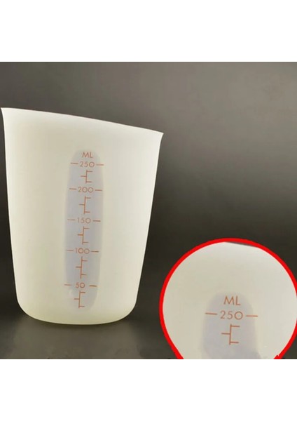 Beyaz Stil 1 Adet 250 ml Silikon Gıda Ölçme Fincan Mezun Beher Pişirme Pişirme Mutfak Ölçme Araçları Düz ​​renk Sevimli Bardak (Yurt Dışından) fırsatları