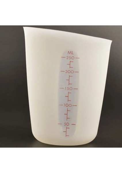 Beyaz Stil 1 Adet 250 ml Silikon Gıda Ölçme Fincan Mezun Beher Pişirme Pişirme Mutfak Ölçme Araçları Düz ​​renk Sevimli Bardak (Yurt Dışından) indirimleri