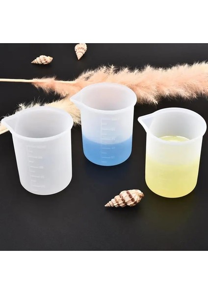 5 Adet Silikon Fırça Stili 100 ml Mutfak Şeffaf Ölçekler ile Ölçme Fincan Silikon Reçine Tutkal Dıy Aracı Takı Pratik Yapmak Iyi Sapları Ölçme Aracı (Yurt Dışından) modelleri