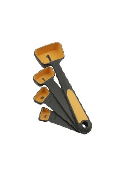 Kaşık Tarzı 4 Parça Set Gıda Sınıfı Silikon Yeşil Katlanır Mutfak Ölçme Fincan Kaşık Dondurma Ölçme Aracı Şef Pişirme Aracı Set (Yurt Dışından)