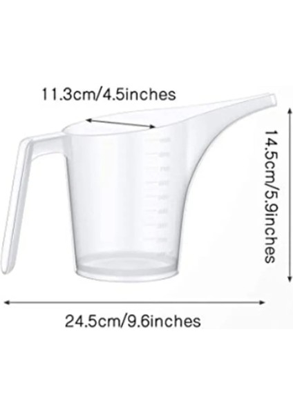 No.1 Boyutu Uzun Ağızlı Plastik Ölçme Fincan Ölçekli Ölçme Sürahi Mutfak Bakeware Laboratuvar Pişirme Ölçme Fincan Akış Fincan (Yurt Dışından) fırsatları