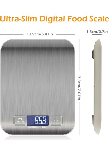Bir Stil 5kg 1g.1oz Elektronik Pişirme Tartı Terazi Pişirme Için Hassas Paslanmaz Çelik Mutfak Terazisi LCD Ekran (Yurt Dışından) fiyatları