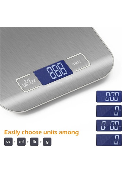 Bir Stil 5kg 1g.1oz Elektronik Pişirme Tartı Terazi Pişirme Için Hassas Paslanmaz Çelik Mutfak Terazisi LCD Ekran (Yurt Dışından) fırsatları