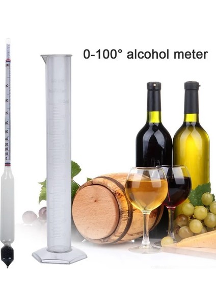 No.3 Tarzı Hidrometre Test Cihazı Eski Ölçüm Şişesi Seti Araçlar Alkolmetre Alkol Ölçer Şarap Konsantrasyon Ölçer Hidrometre Alkol (Yurt Dışından)