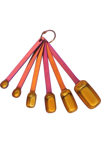 B Gökkuşağı No.3 Stili 6 Adet Ölçme Kaşığı Set Çay Kaşığı Kahve Şeker Kaşık Kek Pişirme Altın Ölçme Fincanları Mutfak Ölçme Kaşıkları Pişirme Araçları (Yurt Dışından)