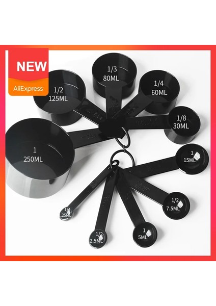 10 Adet Kare Yuvarlak Stil Mutfak Ölçü Kaşığı Çay Kaşığı Kahve Şeker Kaşığı Kek Pişirme Un Ölçü Kapları Mutfak Pişirme Aletleri Zxh (Yurt Dışından) fırsatları