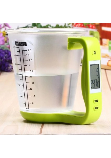 Yeşil Stil Wfgogo Dijital Bardak Tartı Elektronik Ölçme Ev Sürahi Mutfak Terazileri ile LCD Ekran ve Sıcaklık Ölçme Kapları Pişirme Araçları (Yurt Dışından)