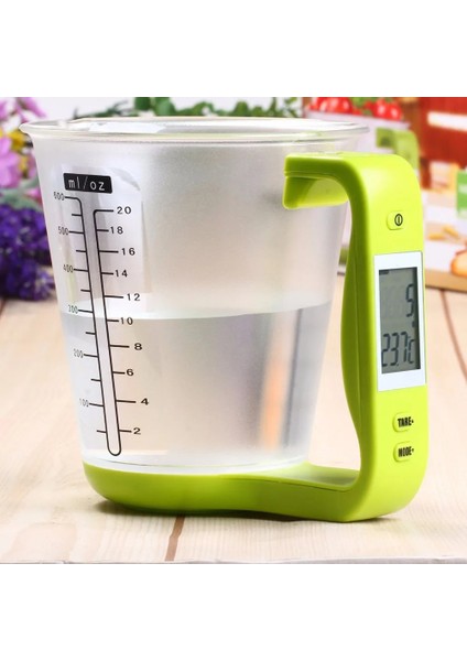 Yeşil Stil Wfgogo Dijital Bardak Tartı Elektronik Ölçme Ev Sürahi Mutfak Terazileri ile LCD Ekran ve Sıcaklık Ölçme Kapları Pişirme Araçları (Yurt Dışından) fırsatları