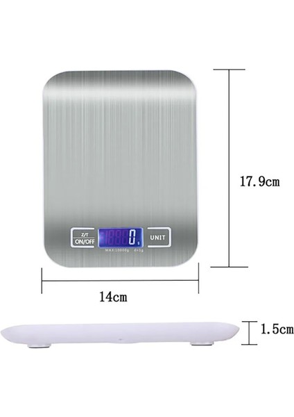Mutfak Terazisi Tarzı 5kg Dijital Gıda Terazisi Paslanmaz Çelik Dijital Mutfak Terazisi 10KGKG Hassas Gıda Terazileri Dijital Ağırlık Gram ve Oz, Ml,lboz (Yurt Dışından) indirimleri