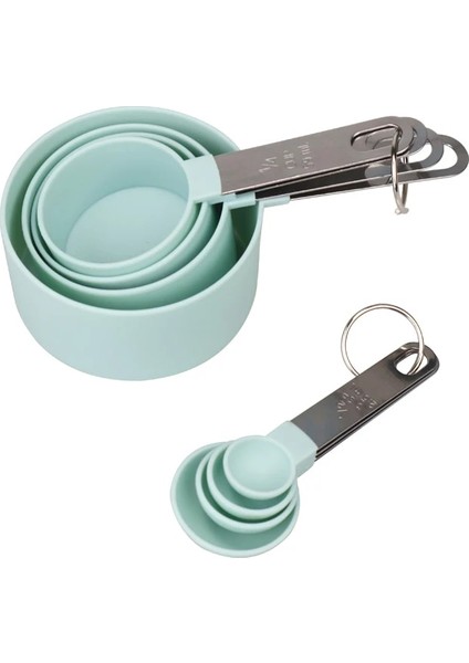 8 Adet Yeşil Takım Elbise Stili 8 Adet Çok Amaçlı Kaşık Bardak Ölçme Araçları Pp Pişirme Aksesuarları Paslanmaz Çelik Plastik Saplı Mutfak Aletleri (Yurt Dışından)