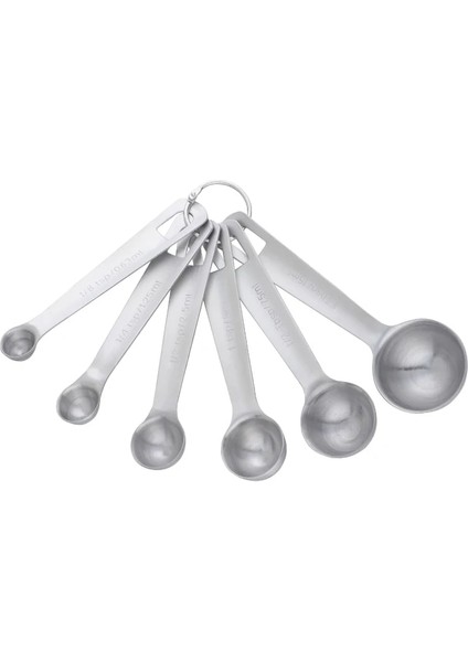 Bir Gümüş-6 Adet Tarzı 6 Adet Set Paslanmaz Çelik Mutfak Gereçleri Ölçme Kaşığı Set Çay Kaşığı Kahve Şeker Kaşık Kek Pişirme Ölçme Fincanları Pişirme Araçları (Yurt Dışından)