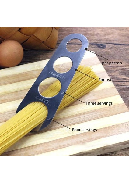 Gümüş Tarzı Paslanmaz Çelik Spagetti Measurer Makarna Erişte Tedbir Cetvel Spagetti Metre Pişirme Malzemeleri Mutfak Ölçme Aksesuarları (Yurt Dışından) fırsatları