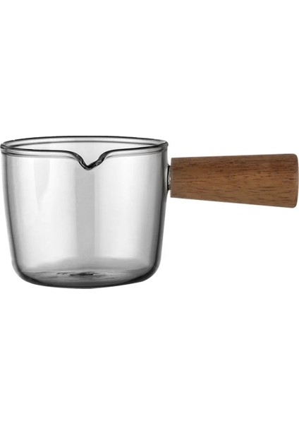 50ML Tarzı 75ML Ahşap Saplı Kahve Fincanı Çift Uçlu Isıya Dayanıklı Cam Ölçekli Ölçme Fincan Küçük Süt Fincan Espresso Ons Fincan (Yurt Dışından)