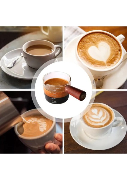 50ML Tarzı 75ML Ahşap Saplı Kahve Fincanı Çift Uçlu Isıya Dayanıklı Cam Ölçekli Ölçme Fincan Küçük Süt Fincan Espresso Ons Fincan (Yurt Dışından) indirimleri