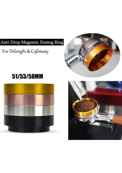 Manyetik Altın Tarzı 51MM 2 Adet Delonghi Cafemasy Için Manyetik Anti-Damla Dozaj Halkası Huni Kahve Makinesi Bira Kase Kahve Tozu Aracı (Yurt Dışından) modelleri