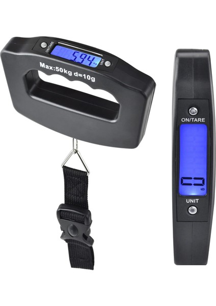 Pilleri Dahil Etme Stili Yok 50KG Cep Taşınabilir 50 kg LCD Dijital Elektronik El Kanca Kemer Bagaj Asılı Ölçek Arka Işık Dengesi Tartı Ölçme Araçları (Yurt Dışından)
