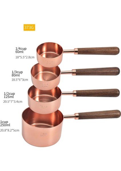 Hediye Kutusu Tarzı Kaşıklar Ölçme Fincanları ve Kaşıkları, Ceviz Ağacı Sap, Metrik ve Abd Ölçülü, Birinci Sınıf Paslanmaz Çelik, Gül Altın Cilalı Kaplama (Yurt Dışından) fırsatları