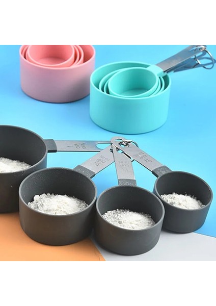Siyah-Kaşık-4 Adet Tarzı 4 Adetset Çok Fonksiyonlu Ölçme Kaşığı Mutfak Aletleri Ev Eşyaları Paslanmaz Çelik Saplı Ölçme Fincan Plastik Ölçekli Pişirme (Yurt Dışından) modelleri