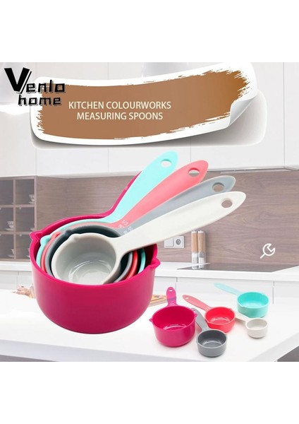 Küçük Stil Venlohome Et Renk Ölçme Kaşıkları Plastik Mutfak Kaşıkları Ölçek Ölçü Aletleri Çay Kaşığı Pişirme Kahve Aletleri Kepçe (Yurt Dışından) modelleri