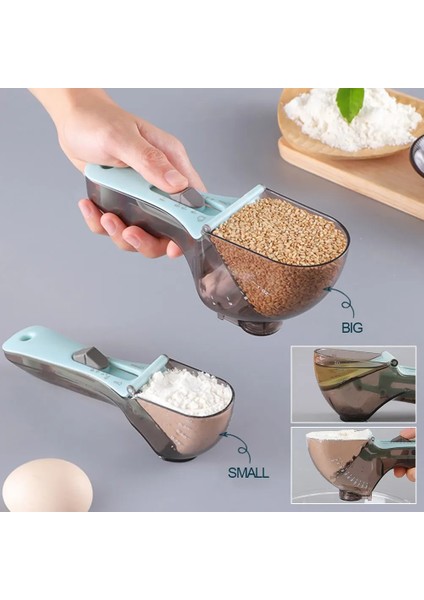 L Tarzı Yeni Ayarlanabilir Ölçme Kaşıkları Ölçekli Plastik Ölçme Kaşık Bardakları Pişirme Pişirme Aksesuarları Mutfak Ölçme Araçları (Yurt Dışından) fiyatları
