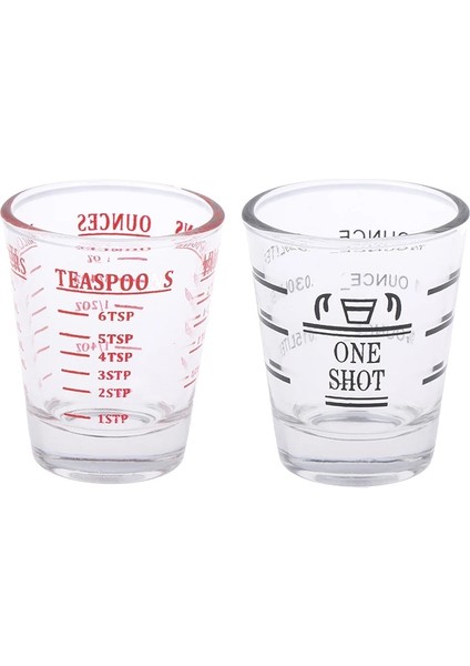 Kırmızı Stil 30ML Cam Ölçme Fincan Mutfak Drinkware Aksesuarları Kahvaltı Süt Kahve Fincanı Profesyonel Modülasyon Aracı (Yurt Dışından) indirimleri